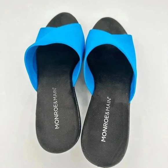 Monroe Main wedge slide sandals size 8 blue - Picture 5 of 10